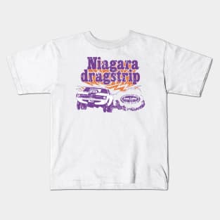 Vintage Niagara Dragstrip - Distressed burnout look - Purple print Kids T-Shirt